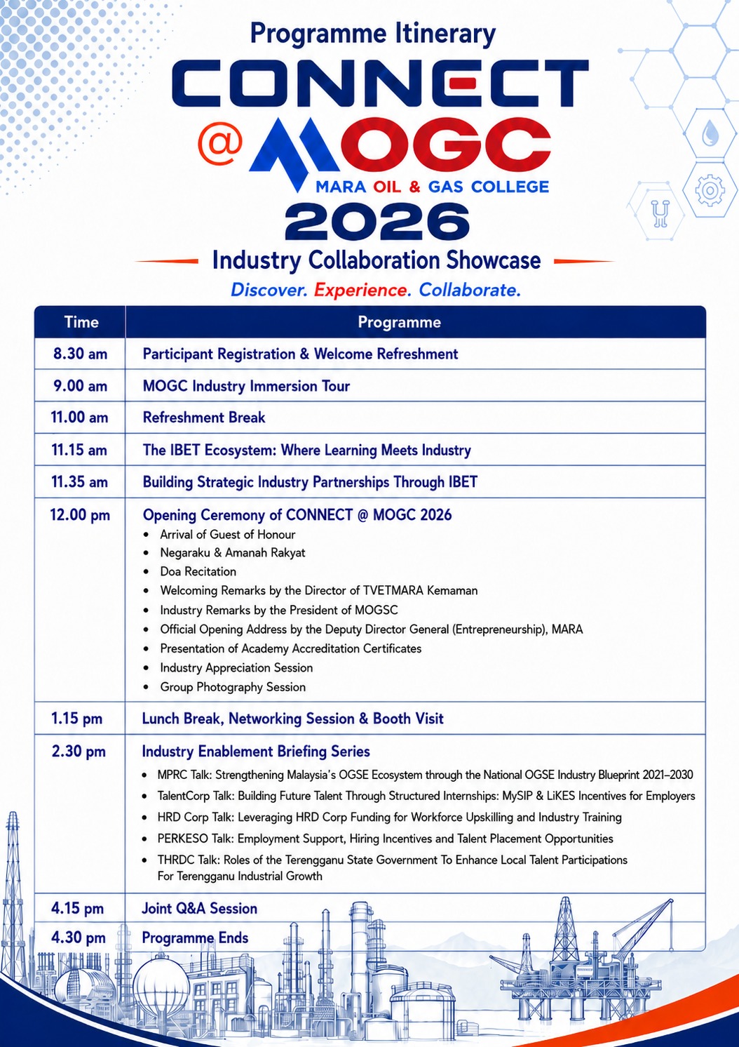 Programme Itinerary CONNECT @ MOGC 2026